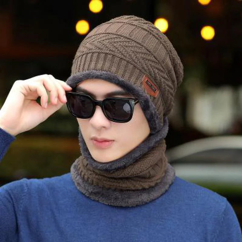 KOREAN Unisex Winter Knit Woolen Cap and Neck Warmer (Original)