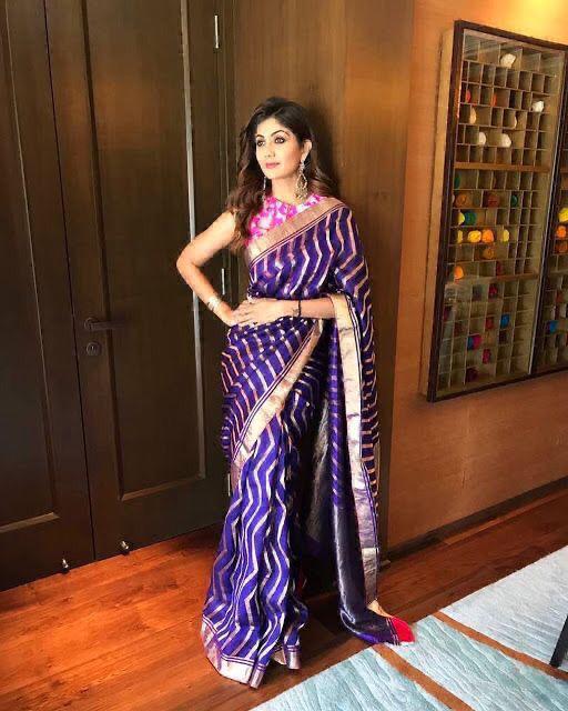 Kala Niketan Shilpa Shetty Traditional Kanchi Soft Silk Sari With Attached Blouse