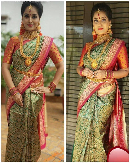 Kala Niketan Chanderi Archaic Traditional Kanchi Soft Silk Saree With Attached Blouse Sale - Srivalli Saree