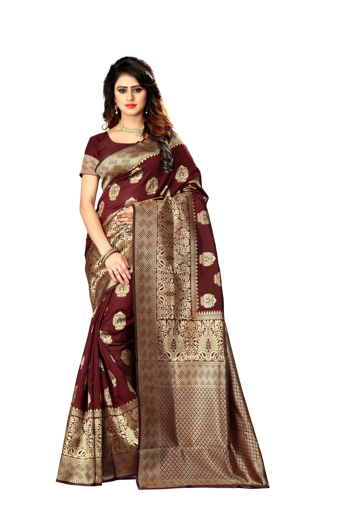 Designer Woven Kanjivaram Silk Saree With Blouse