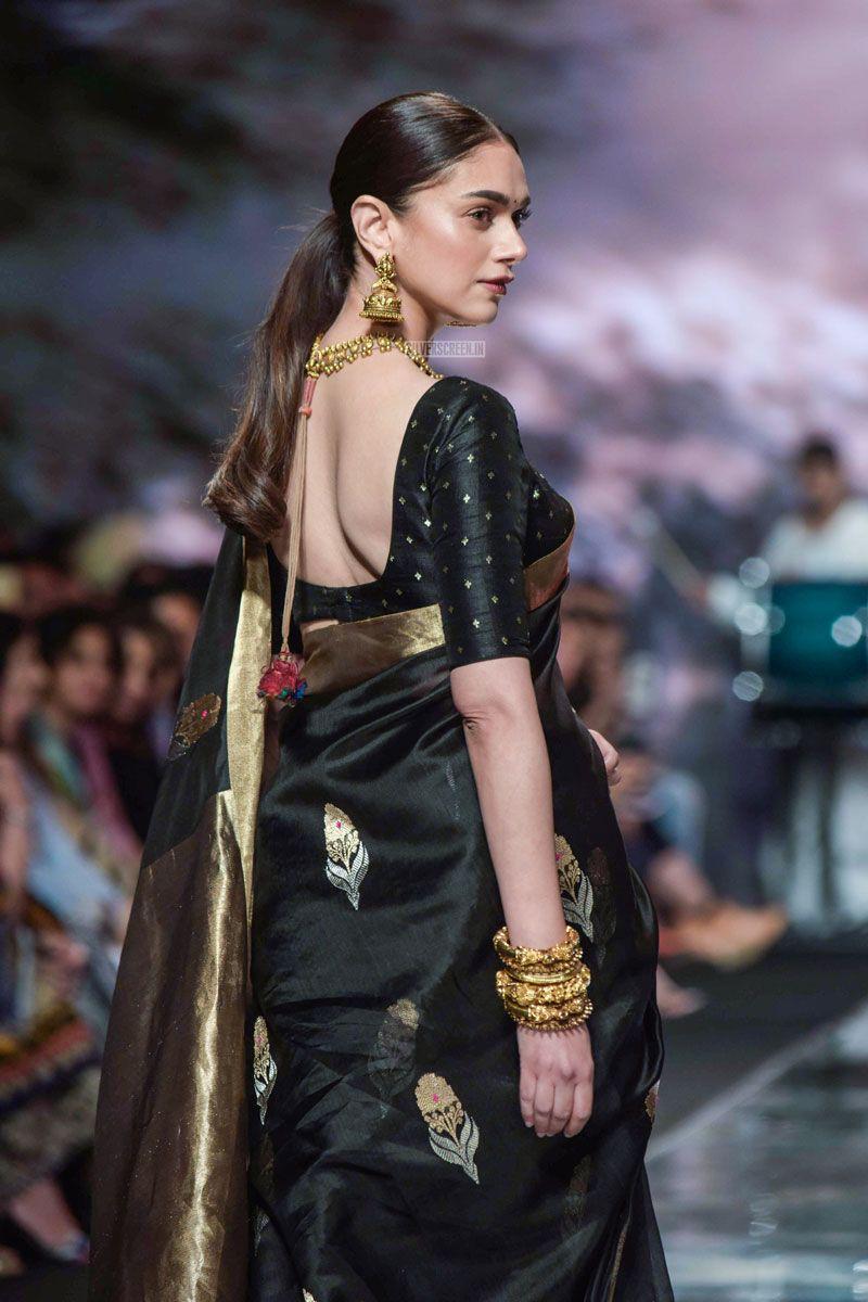 Kala Niketan Traditional Black Soft Silk Sari With Attached Blouse