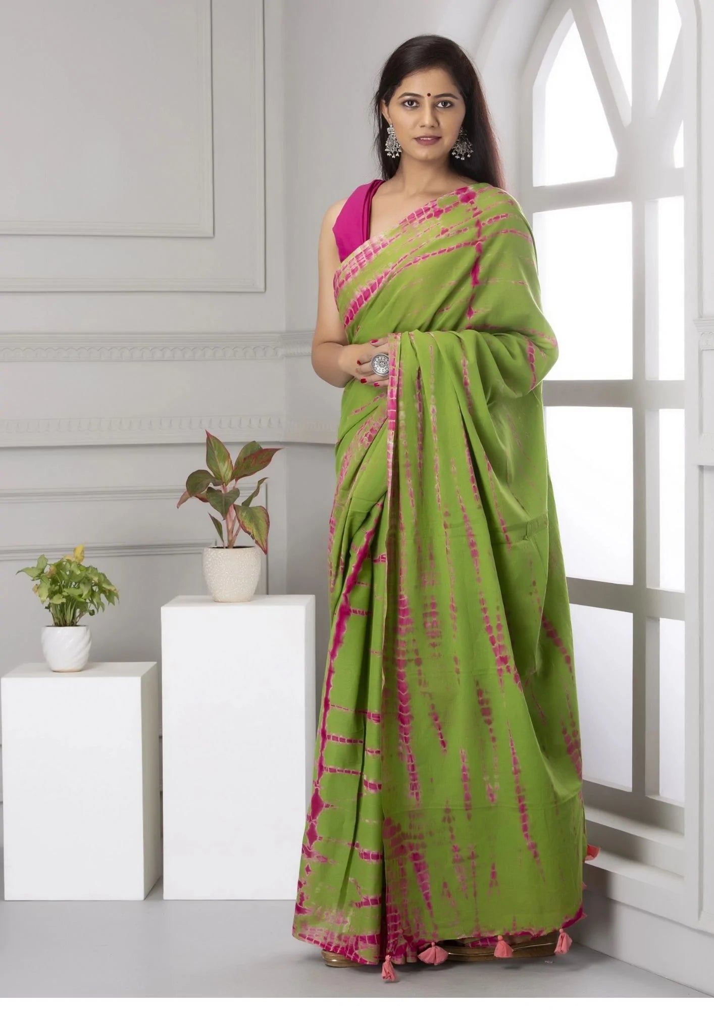 Kala Niketan Shibori Cotton Saree with Blouse