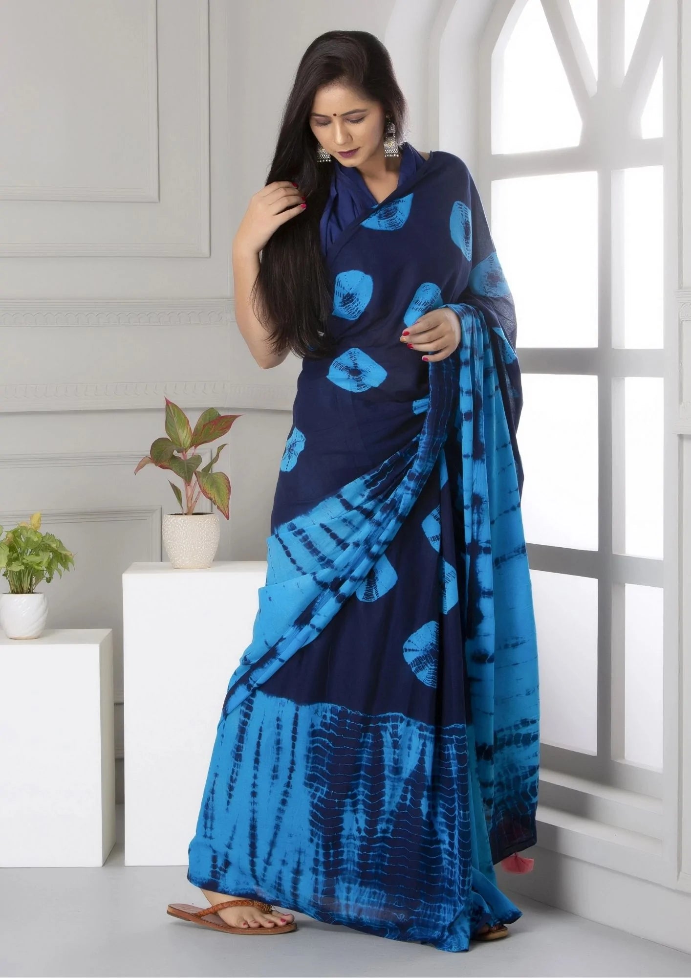 Kala Niketan Shibori Cotton Saree with Blouse