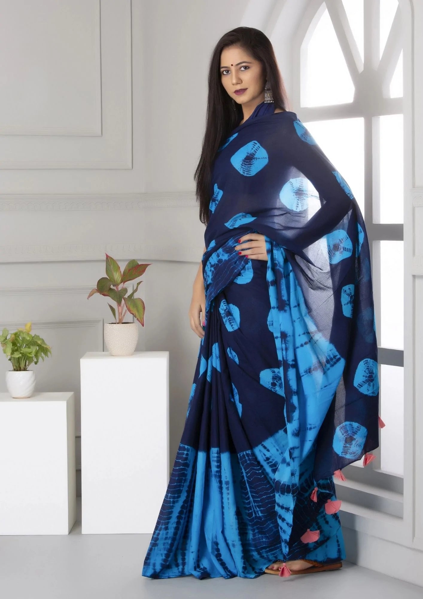 Kala Niketan Shibori Cotton Saree with Blouse