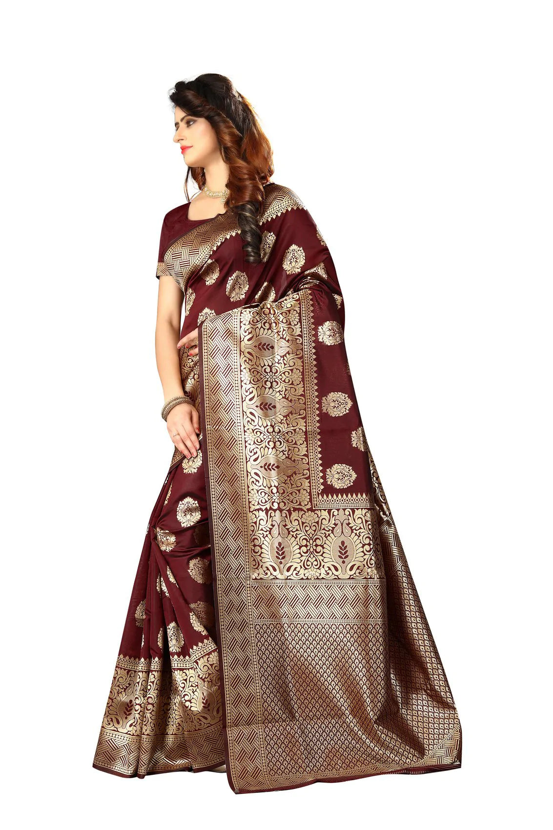 Designer Woven Kanjivaram Silk Saree With Blouse