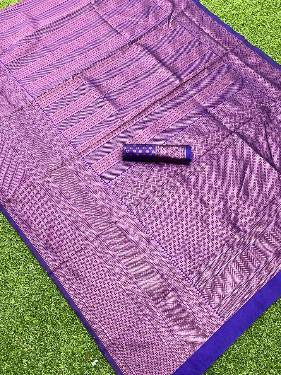 Kala Niketan Royal Purple Zari Woven Kanjivaram Saree - Special Wedding Edition