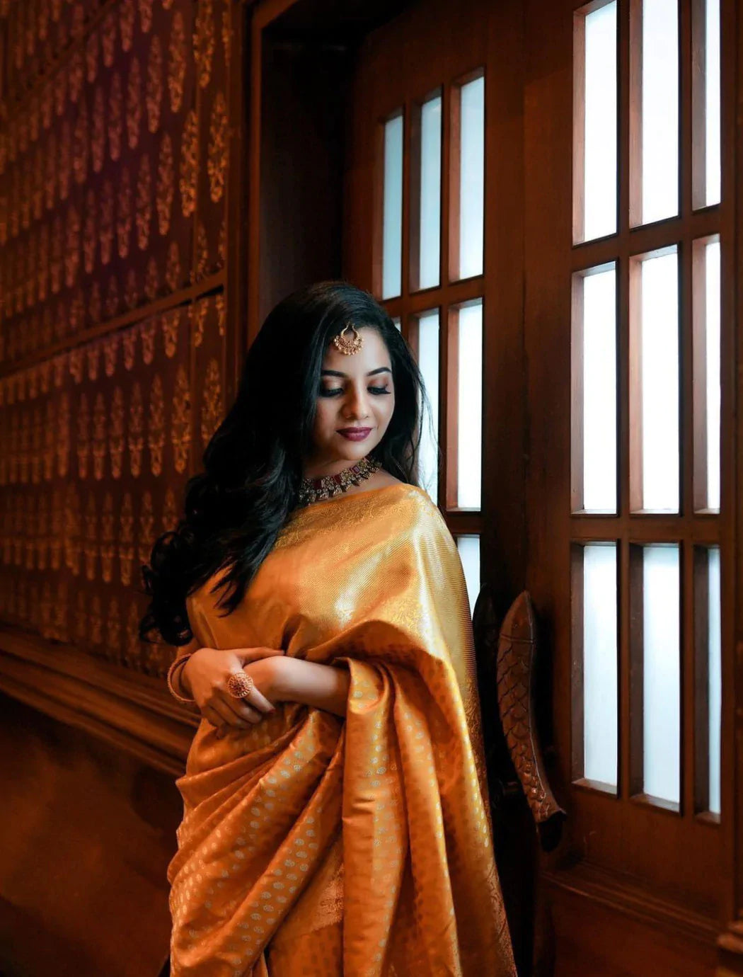 Kala Niketan Royal Gold Soft Silk Saree