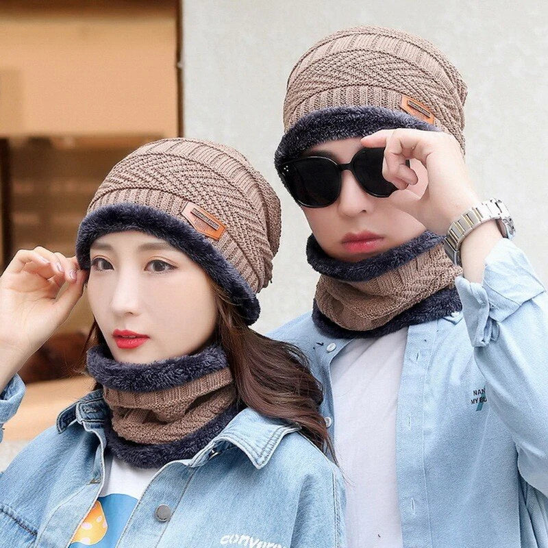 KOREAN Unisex Winter Knit Woolen Cap and Neck Warmer (Original)