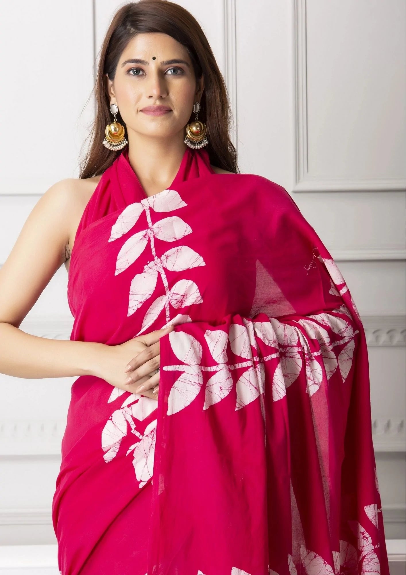 Kala Niketan Block Print Cotton Saree with Blouse