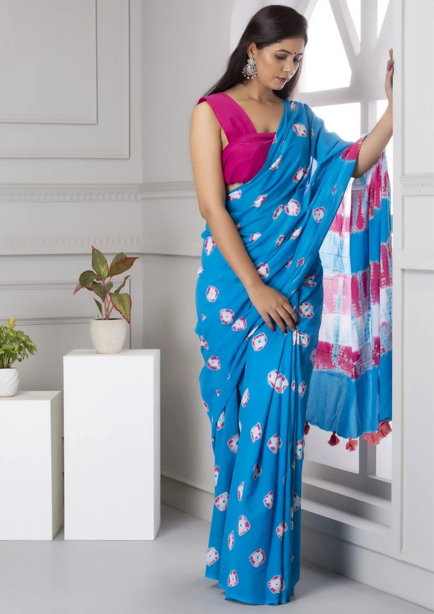 Kala Niketan Shibori Cotton Saree with Blouse