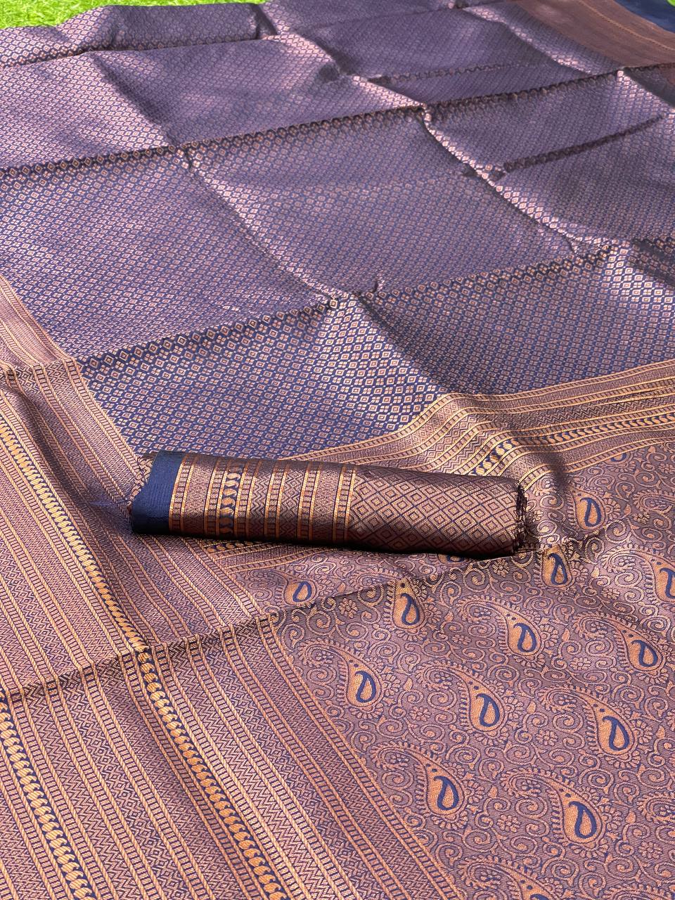 Kala Niketan Super Soft Silk Saree With Rich Pallu In Chocolate Color