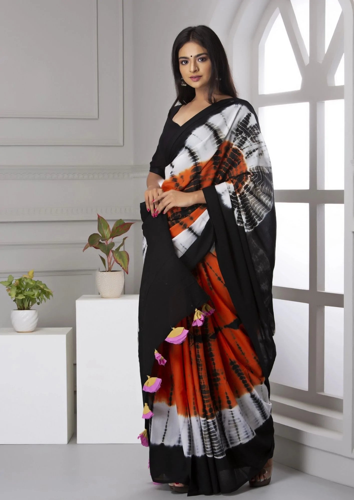 Kala Niketan Shibori Cotton Saree with Blouse