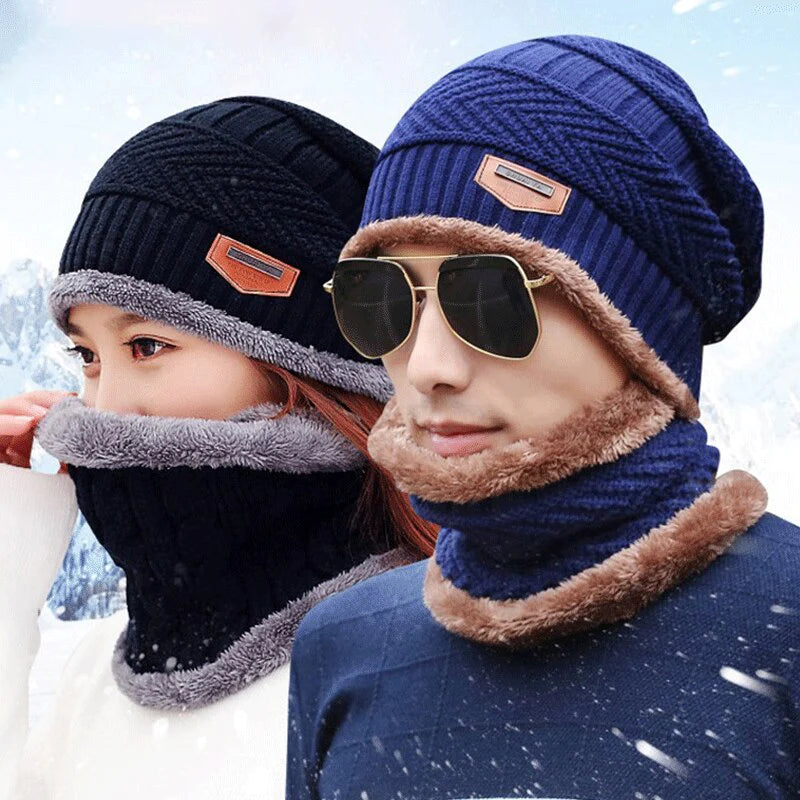 KOREAN Unisex Winter Knit Woolen Cap and Neck Warmer (Original)