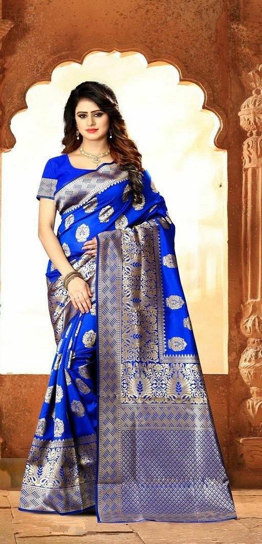 Designer Woven Kanjivaram Silk Saree With Blouse