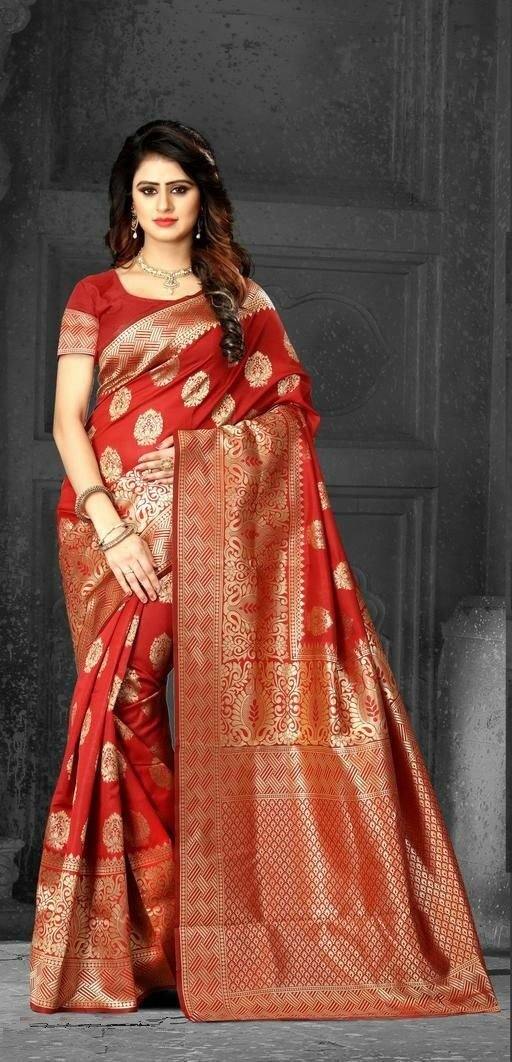 Designer Woven Kanjivaram Silk Saree With Blouse