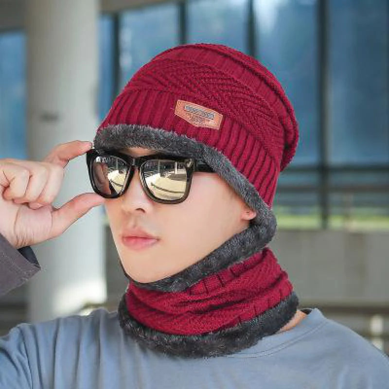 KOREAN Unisex Winter Knit Woolen Cap and Neck Warmer (Original)