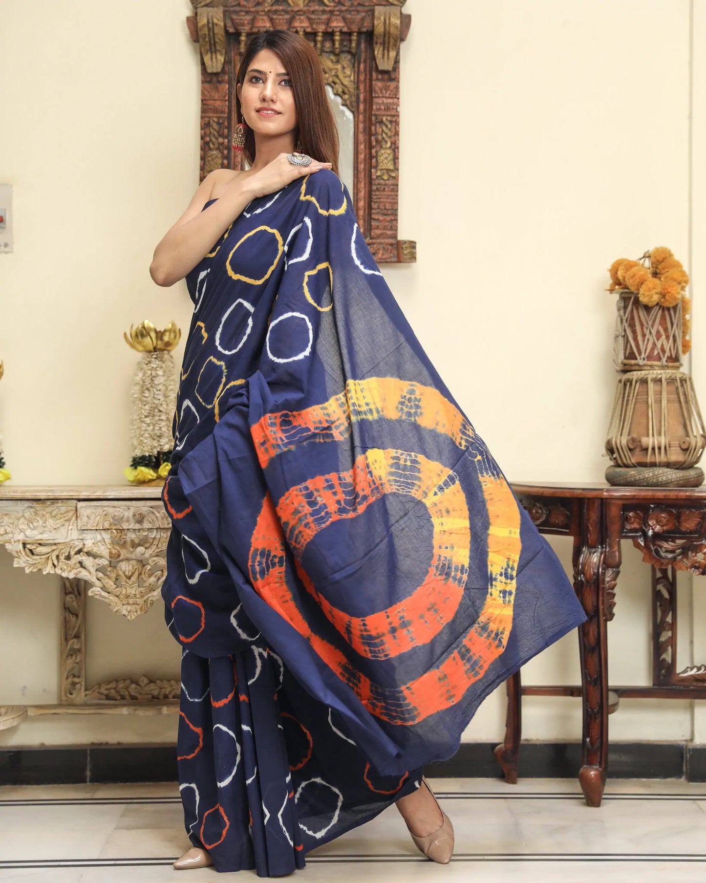 Kala Niketan Mulmul Cotton Designer Latest Fashion Handblock Print Saree with Blouse