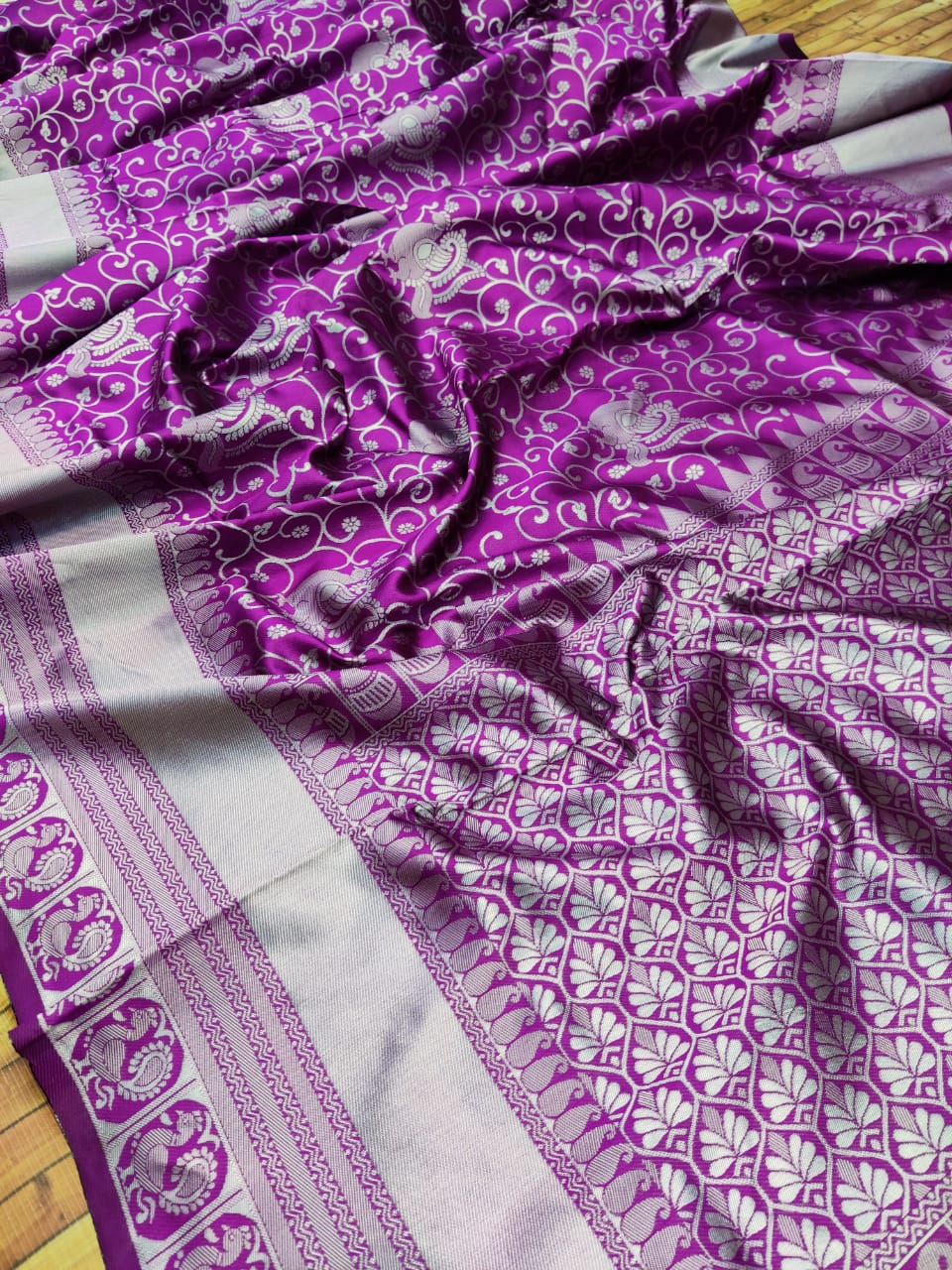 Kala Niketan Tremendous Wine Soft Banarasi Silk Saree With Supernal Wine Blouse Piece